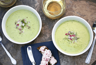 Radish Greens Soup & Radish Butter Crostini