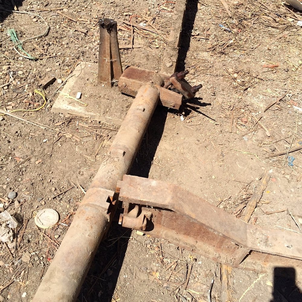 We saved these cross arms and hope to find a way to use them in the renovation.