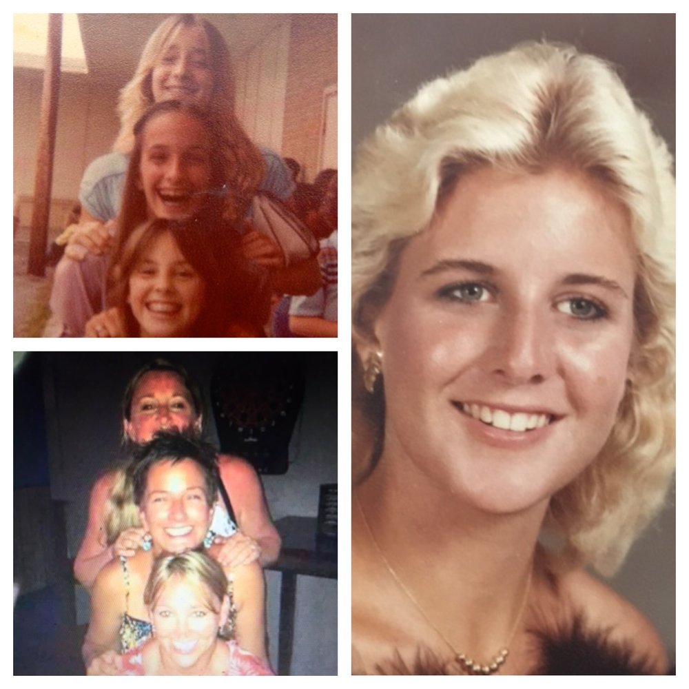 Here are my sister, Lisa Irby Nopper,  and Flour Bluff neighbors Susan Suerth Crowe and Dena Lowery Quintero, then and now. Plus my high school graduation picture. We're all still friends today!  