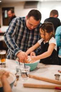 Father and daughter cooking class at Ginger and Baker Teaching Kitchen in Fort Collins