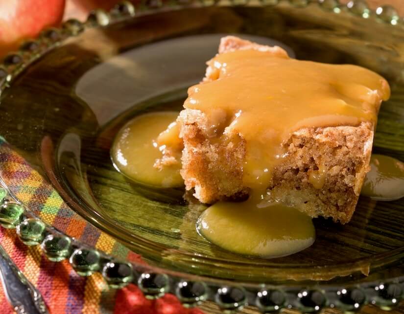 Old Fashioned Apple Cake with Butterscotch Sauce