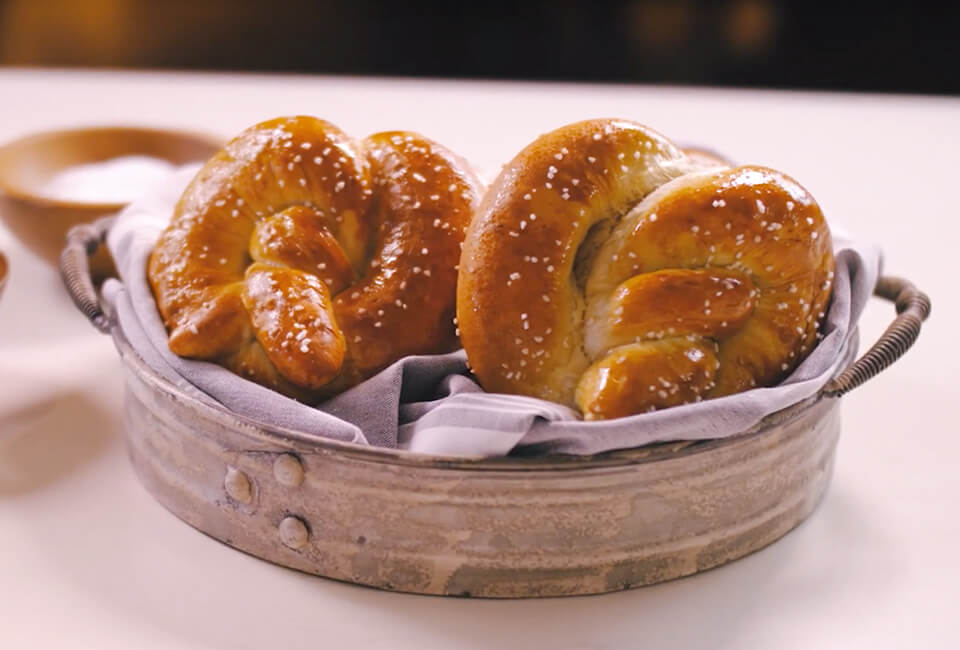 Soft Pretzels with Beer Cheese Dipping Sauce Recipe Video at Ginger and Baker