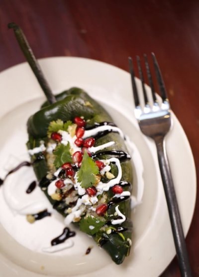Stuffed Poblanos from Flavors of the Southwest Cooking Class Ginger and Baker