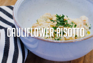 Chef Deb Traylor prepares Cauliflower Risotto in the Ginger and Baker Teaching Kitchen