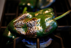 Roasted Poblano Chilies for Chile en Nogada recipe at Ginger and Baker