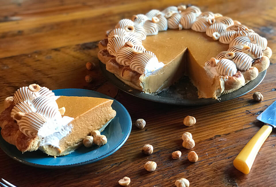 Sweet Potato Pie with Hazelnuts and Meringue from Ginger and Baker