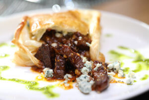 Beef & Blue Cheese Tart Recipe from The Cache at Ginger and Baker