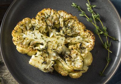 Healthy Homemade Cauliflower Steak with Butter and Herbs