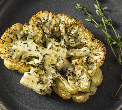 Healthy Homemade Cauliflower Steak with Butter and Herbs