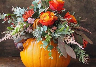 Floral Pumpkin Arrangment