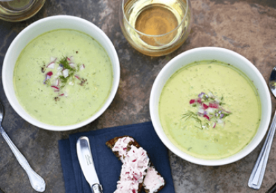 Radish Greens Soup & Radish Butter Crostini