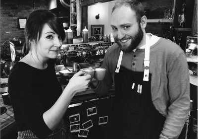 Jenn and Andrew Webb of Bindle Coffee make Ginger and Baker's house blend coffee