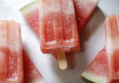 Ginger Lime Watermelon and Peaches & Cream Popsicles