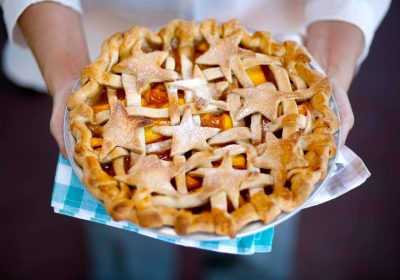 Lattice Peach Pie at Ginger and Baker