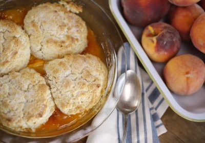 Peach Cobbler and No Churn Peach Ice Cream